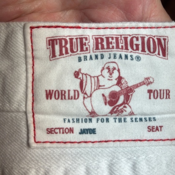 True Religion Women's White Denim Shorts, cotton, 29 - Picture 8 of 11